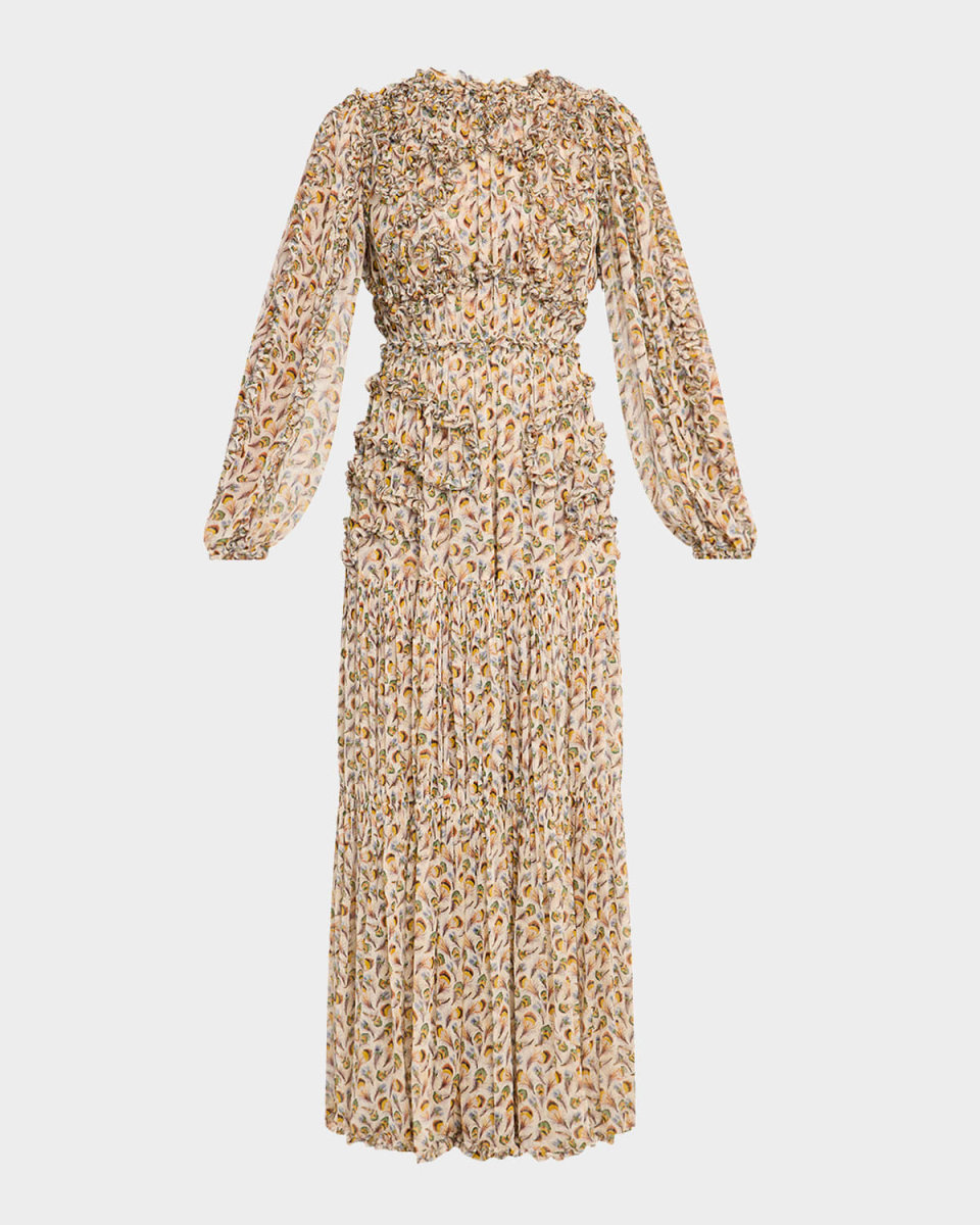 Iona Silk Long-Sleeve Dress